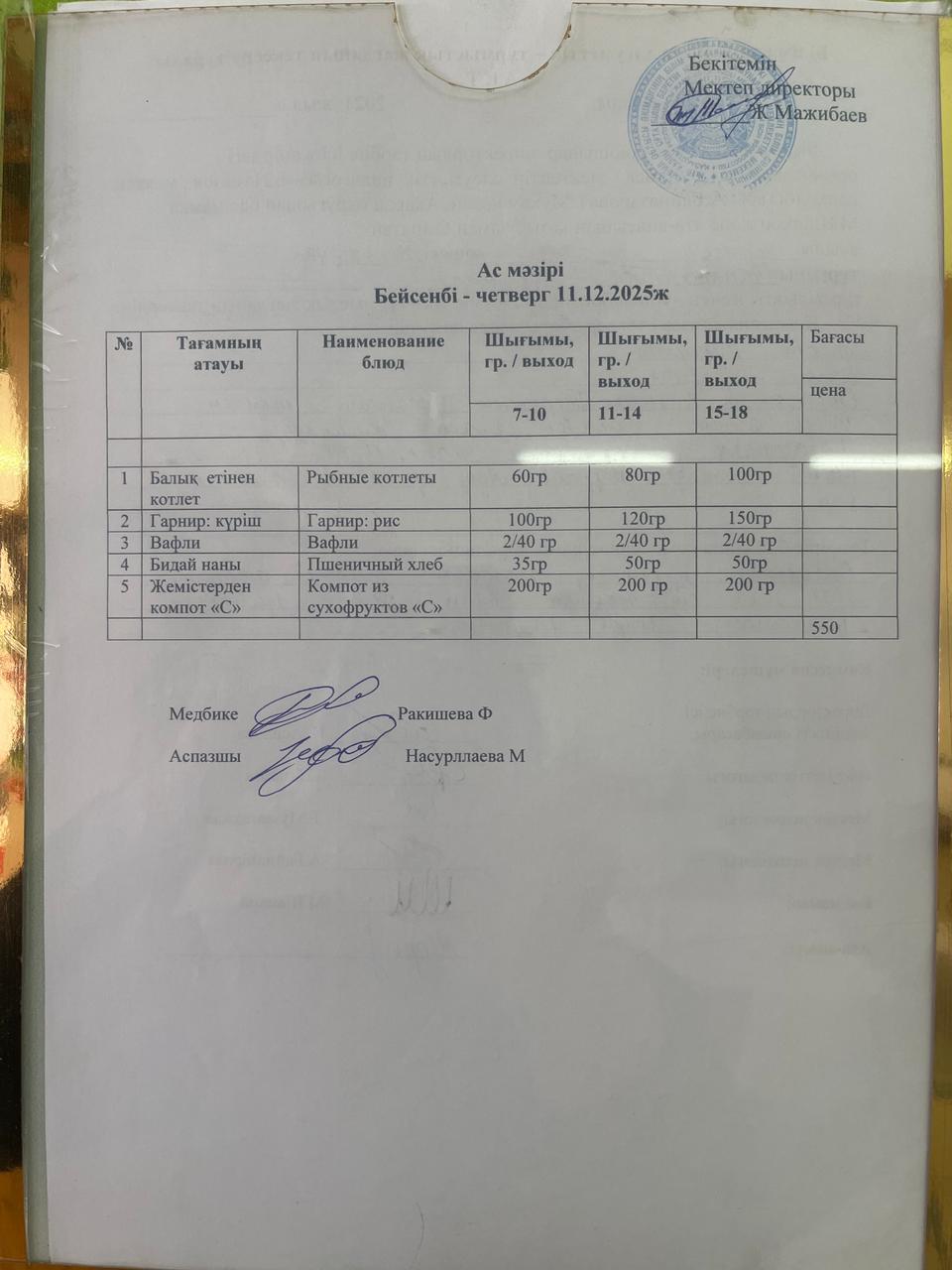 Ас мәзірі